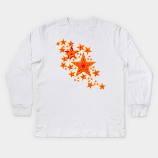 Red & orange stars Kids Long Sleeve T-Shirt